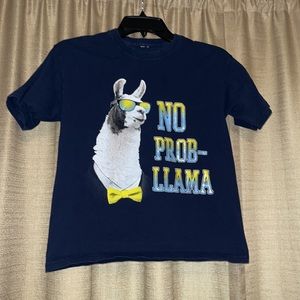 Fifthsun Boys 14/16 “No Prob-llama” Navy Short Sleeve Tee